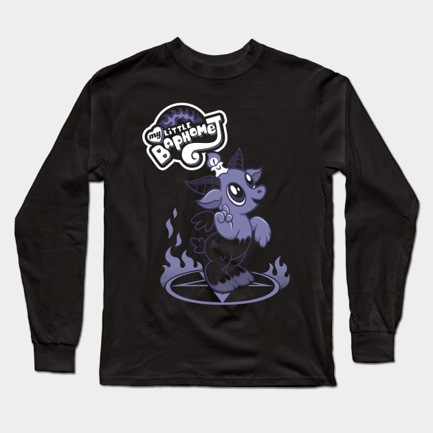 My Little Baphomet - Funny Cartoon Goat - Creepy Cute Goth Long Sleeve T-Shirt by Nemons